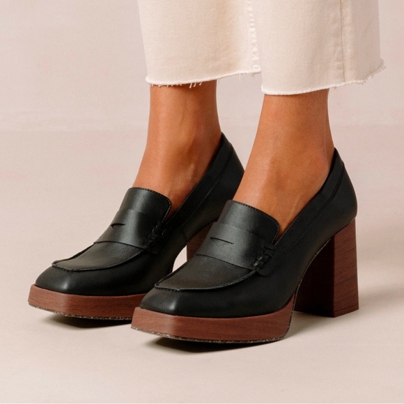 ALOHAS Shoes - ALOHAS Busy Black Vegan Leather High-Heeled Loafers